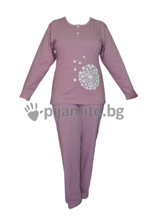 Дамски пижами Пижами дълъг ръкав Дамска пижама - дълъг ръкав Цвете 11506 